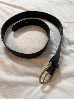 ASOS Black Belt with Gold Buckle
